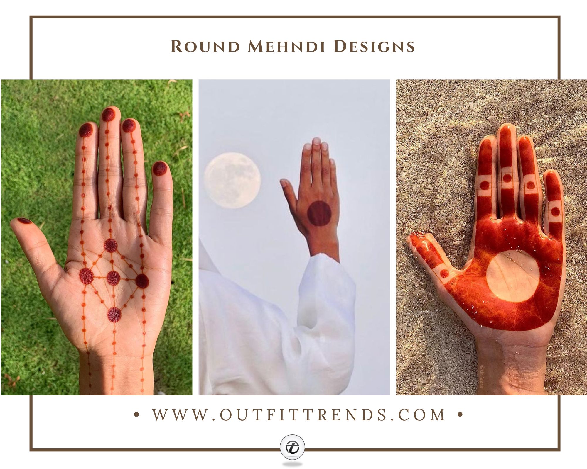 Front Hand Circle (Gol) Mehndi Designs | Easy Round Mehndi Ideas - K4  Fashion