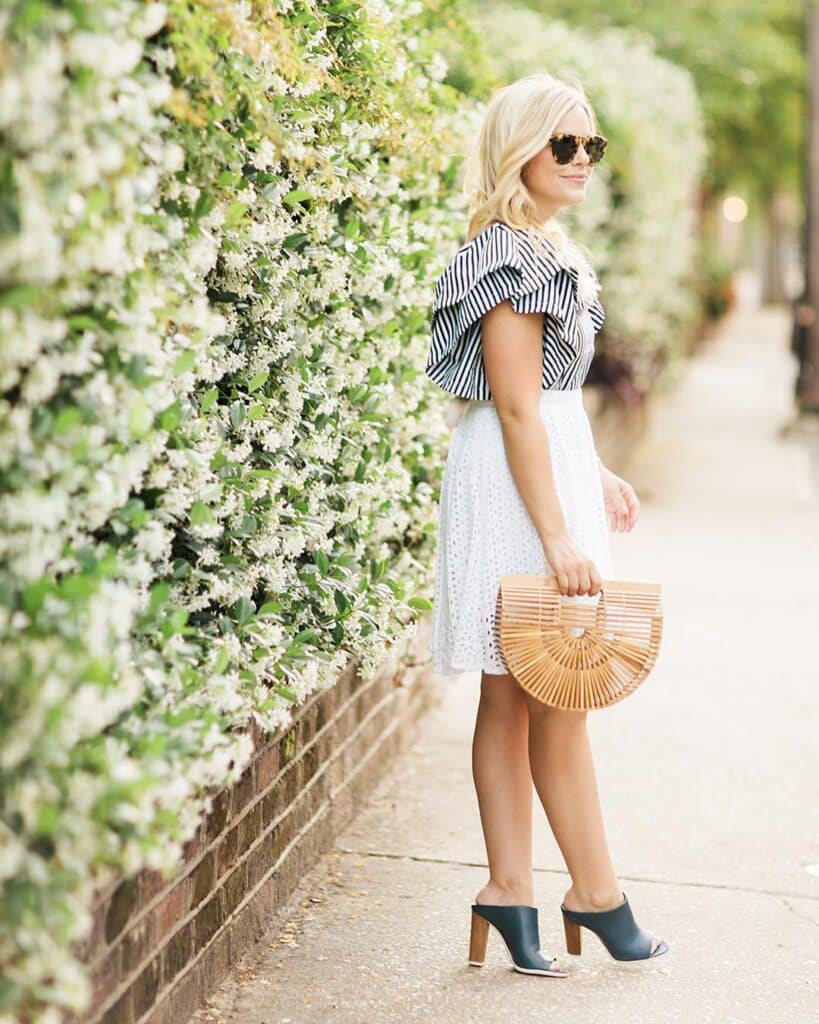 eyelet skirt outfits