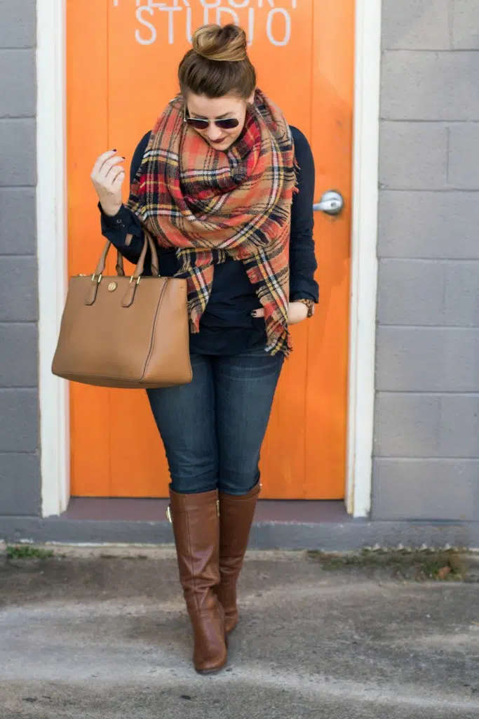 blanket scarf outfit ideas for women 36