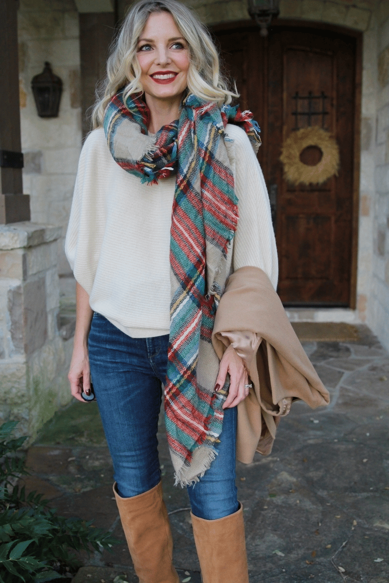 blanket scarf outfit ideas for women 12