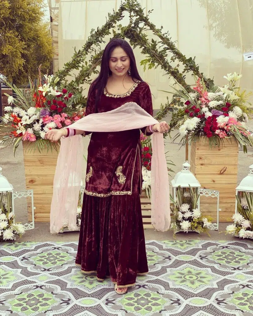 velvet gharara set