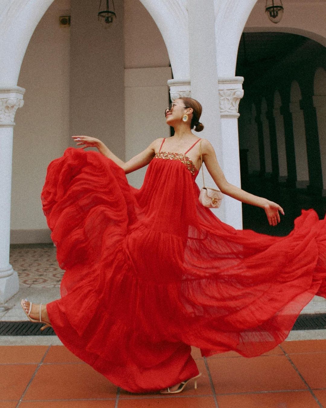 red gown