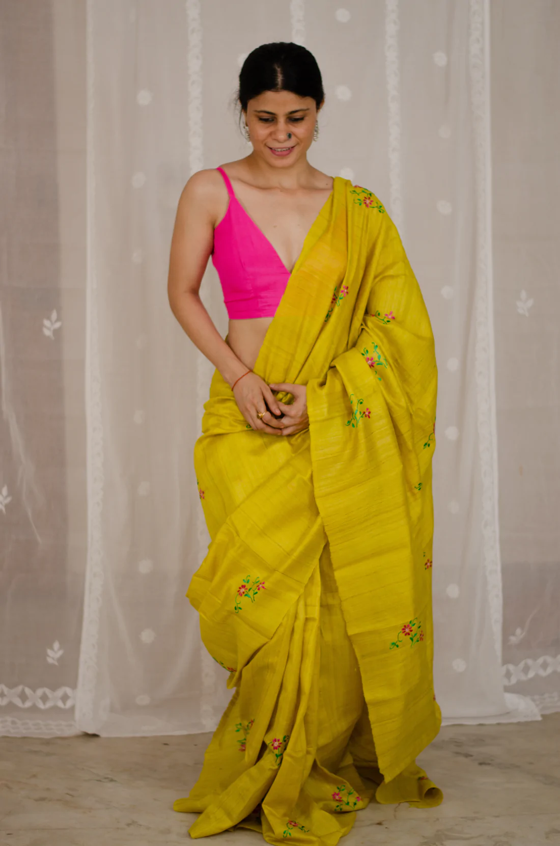 tussar silk saree