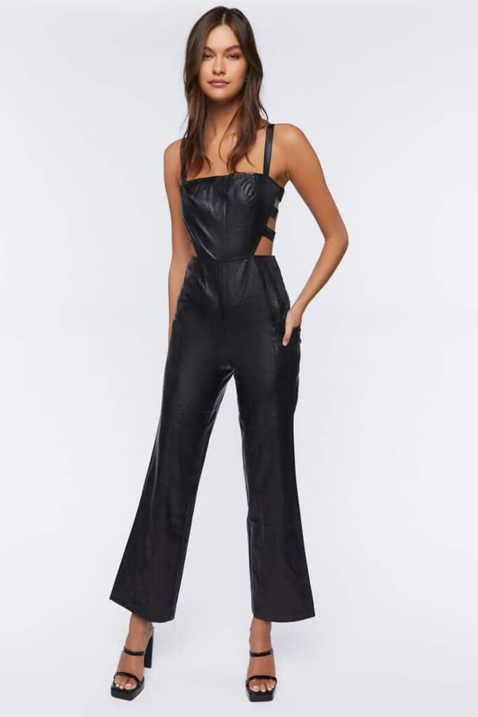 how to wear a leather jumpsuit