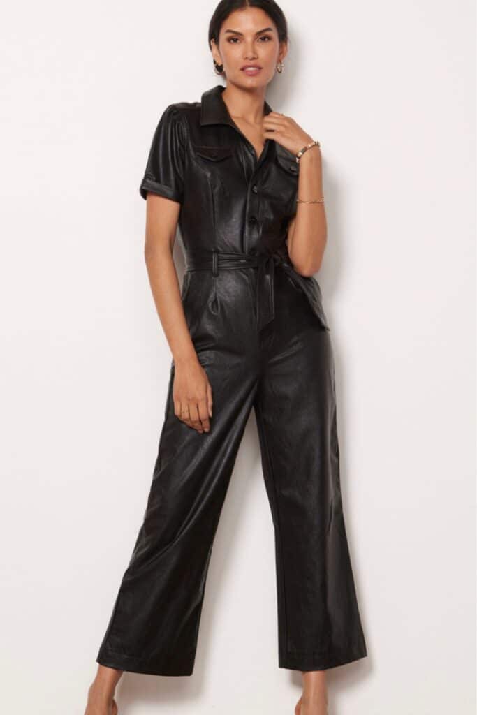 how to wear a leather jumpsuit