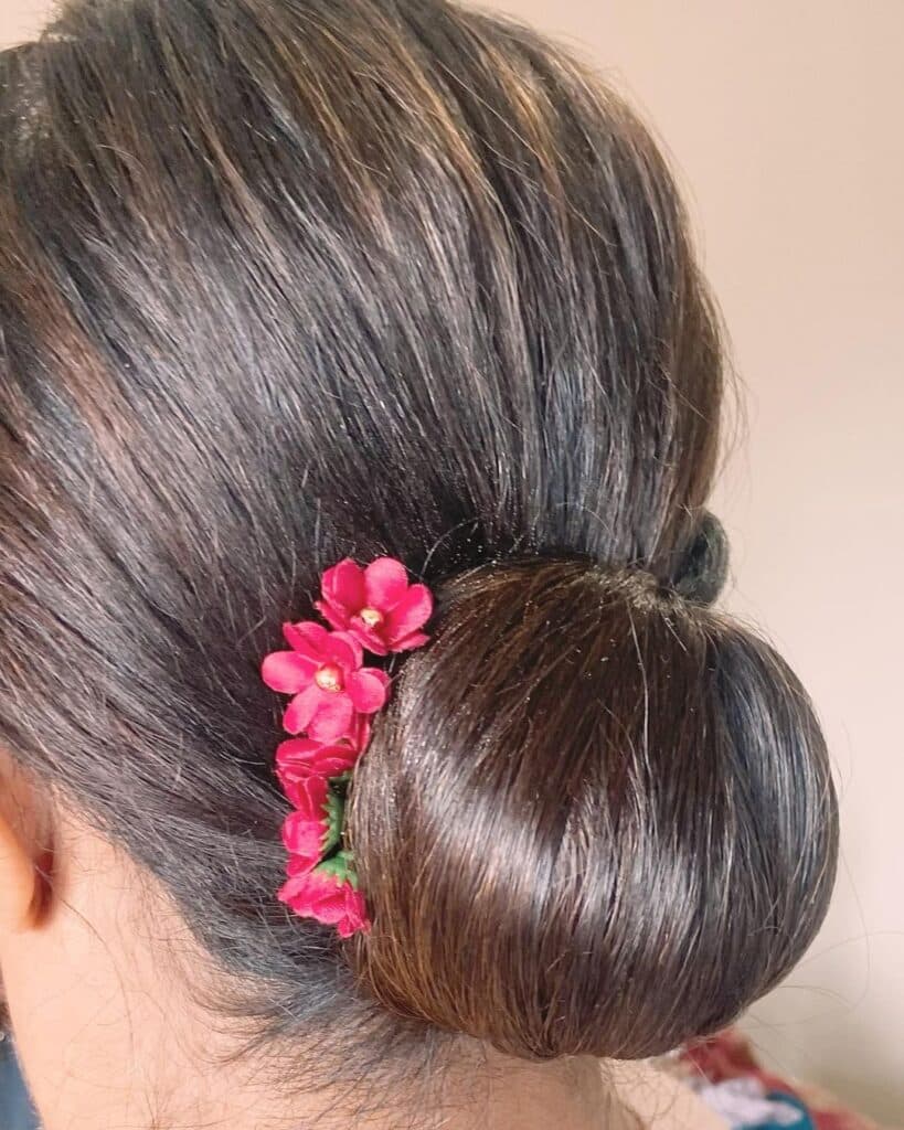 Floral Bun Hairstyles for Brides