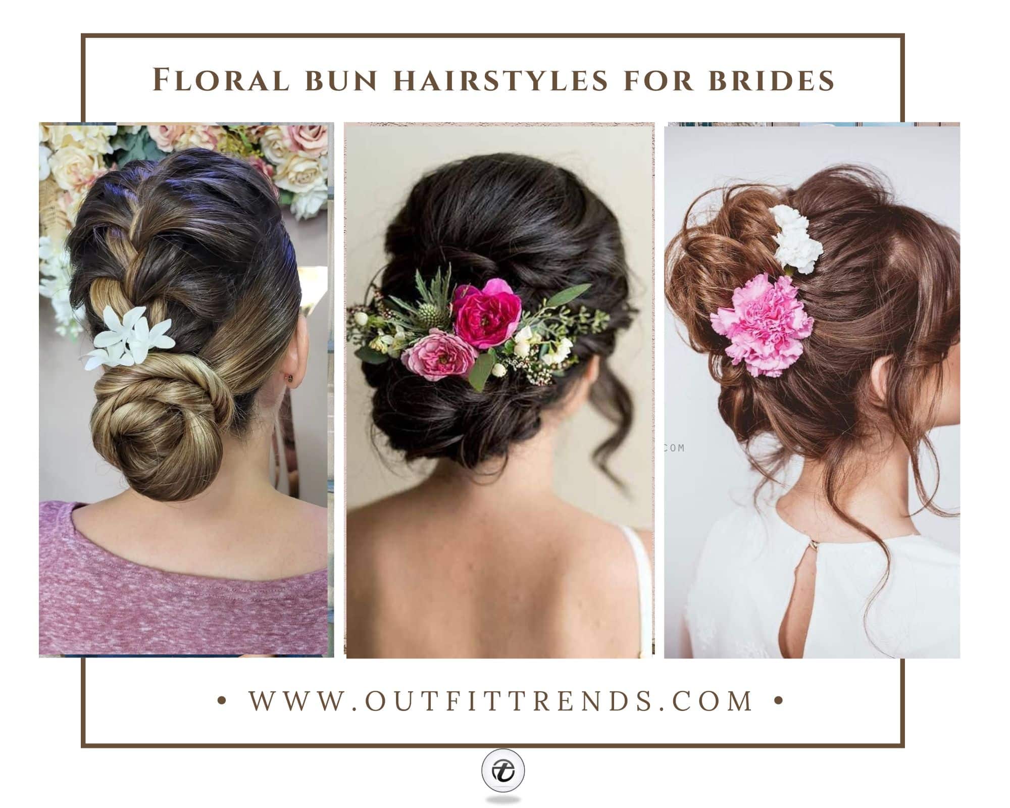 24 Best Floral Bun Hairstyles For Brides In 2022 24 Best Floral Bun Hairstyles For Brides In 2022
