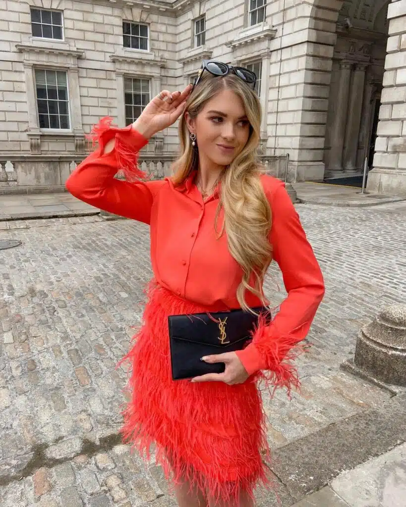 Outfits with feather skirt