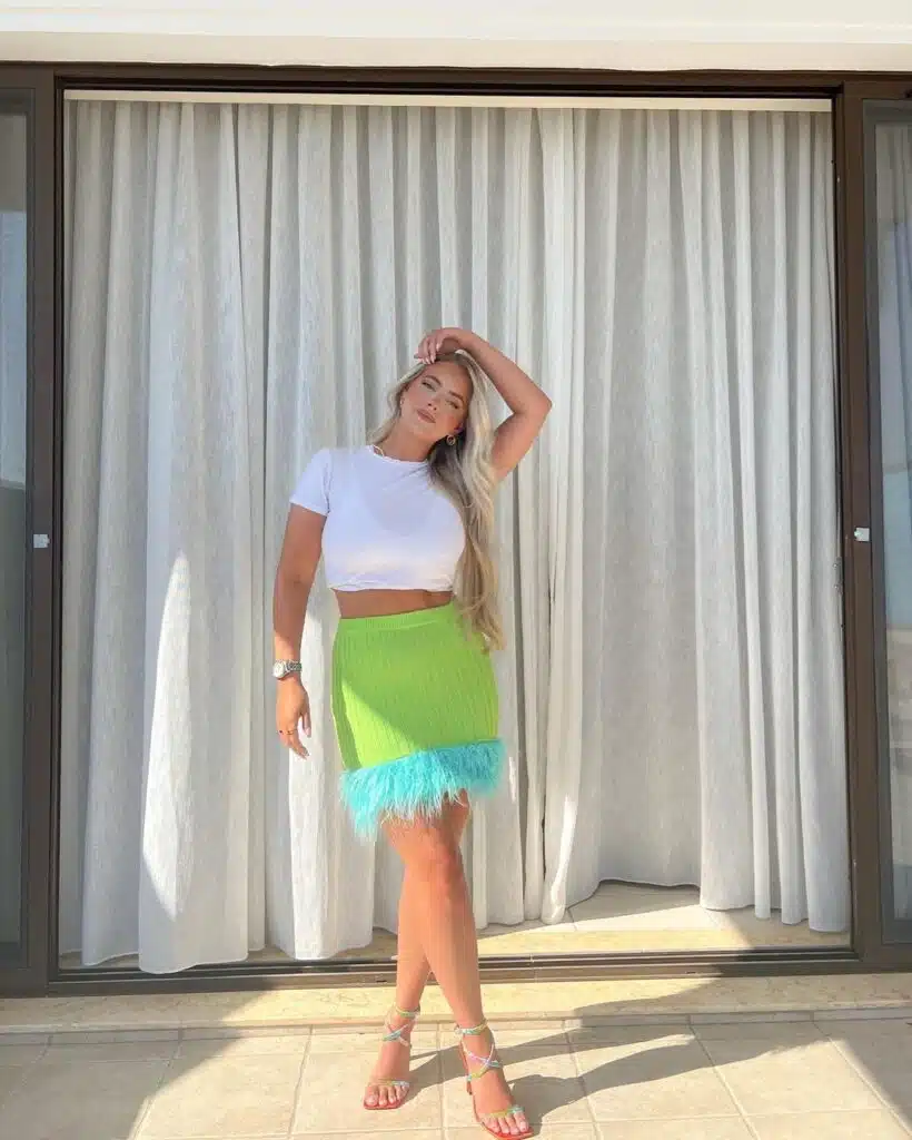 Outfits with feather skirt