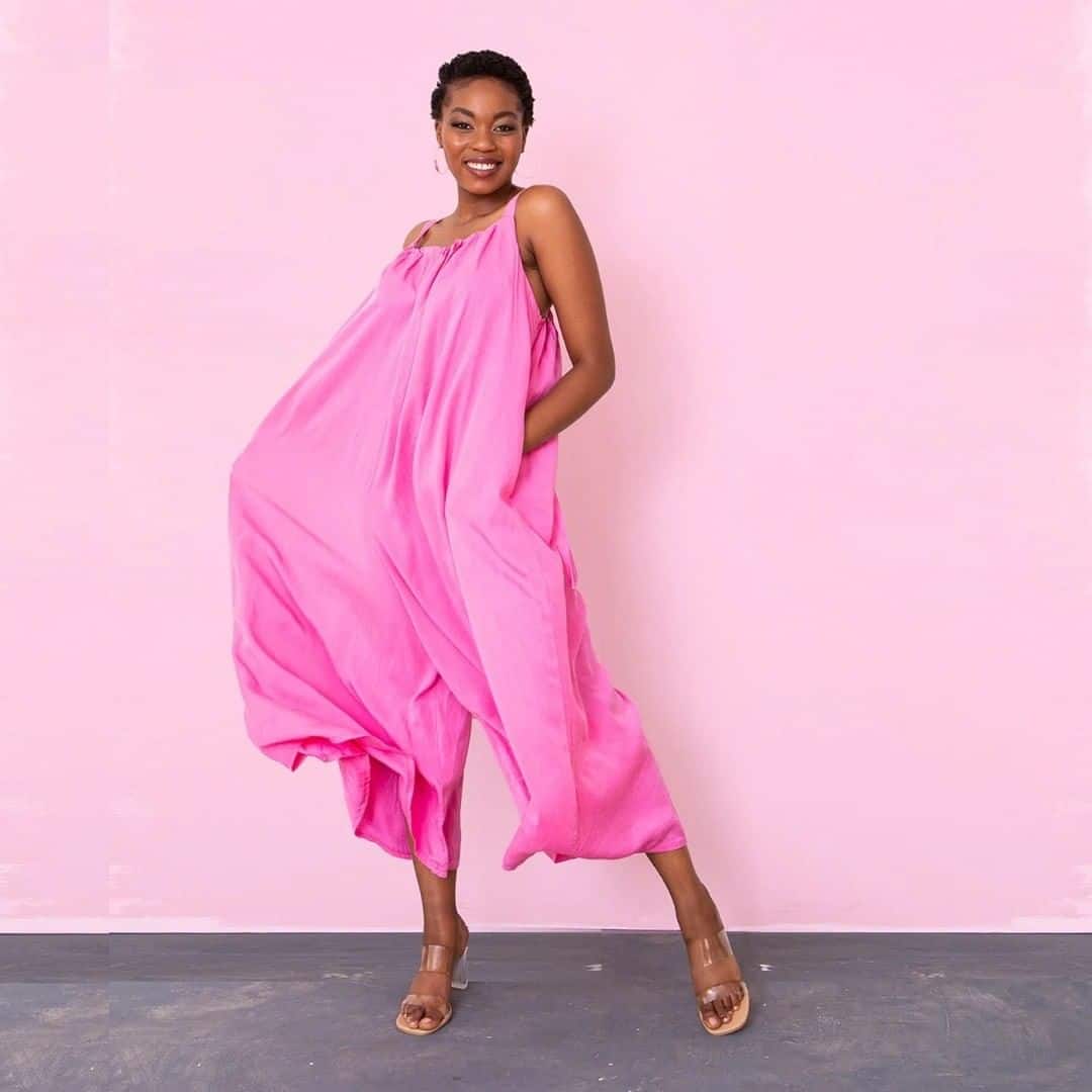 Into The Mix Colorful Jumpsuit Pink - Cotton Spandex Blend For Comfortable All Day Wear
