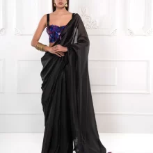 Saree with corset blouse