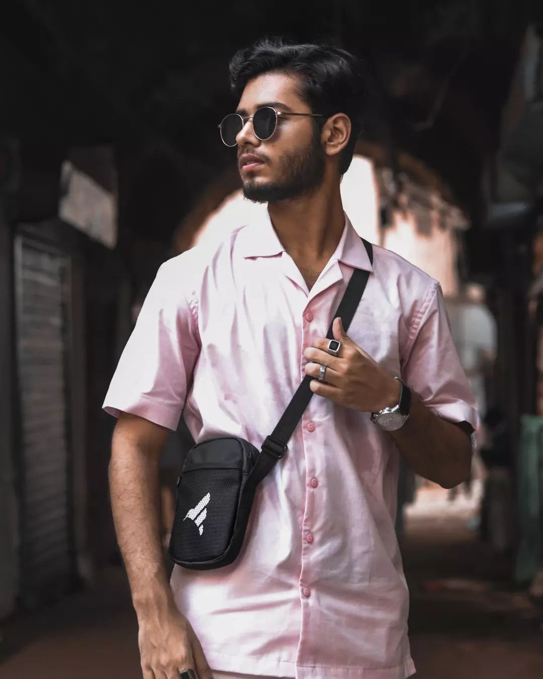 Outfits with cross body bags for men