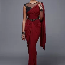 Saree with corset blouse