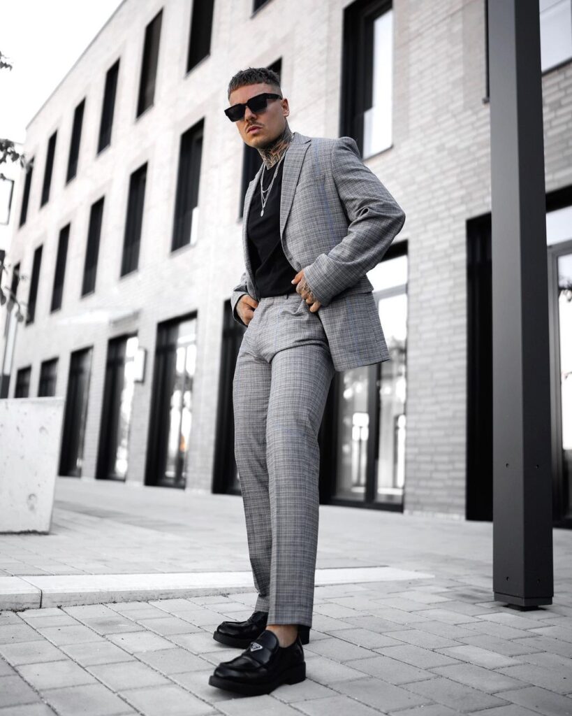 Gray Blazer Men Outfit