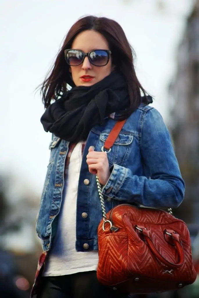 Street style look with denim jackets