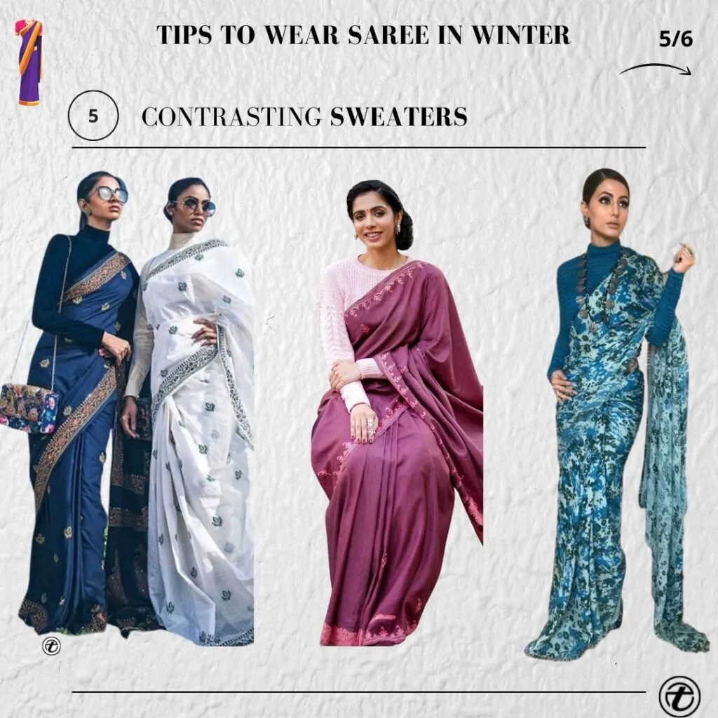 How to wear Saree in winter