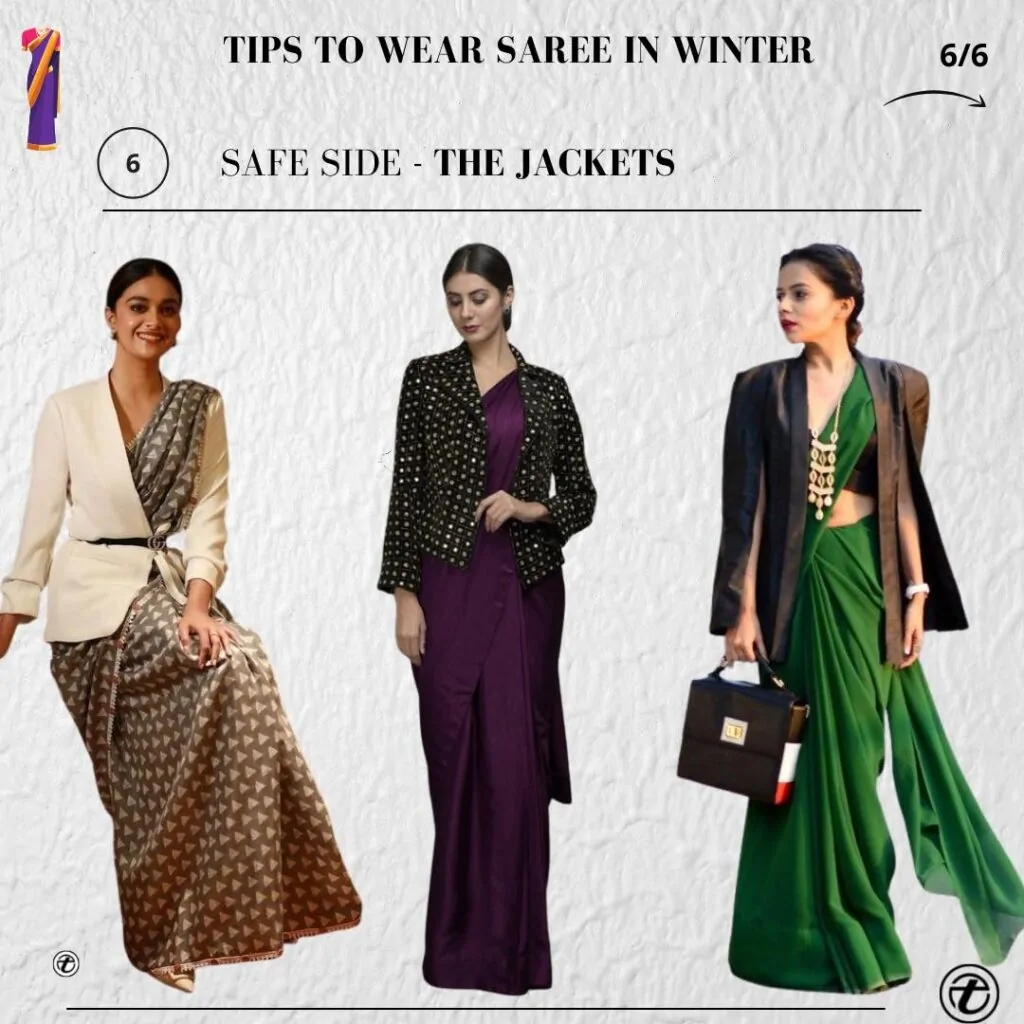 Saree styling in winter