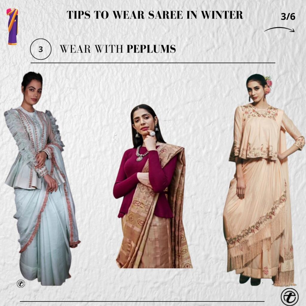 Wear Saree in winter
