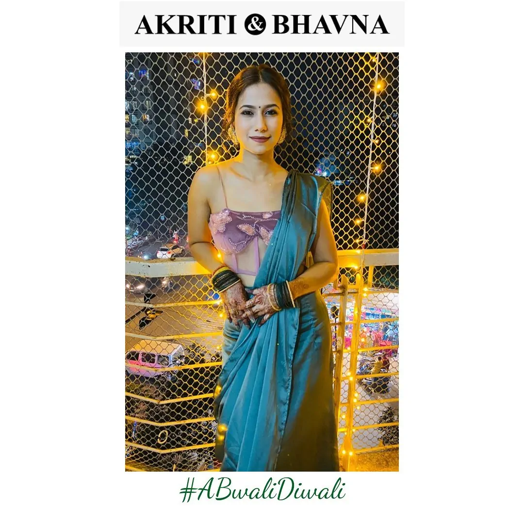 Saree with a corset blouse