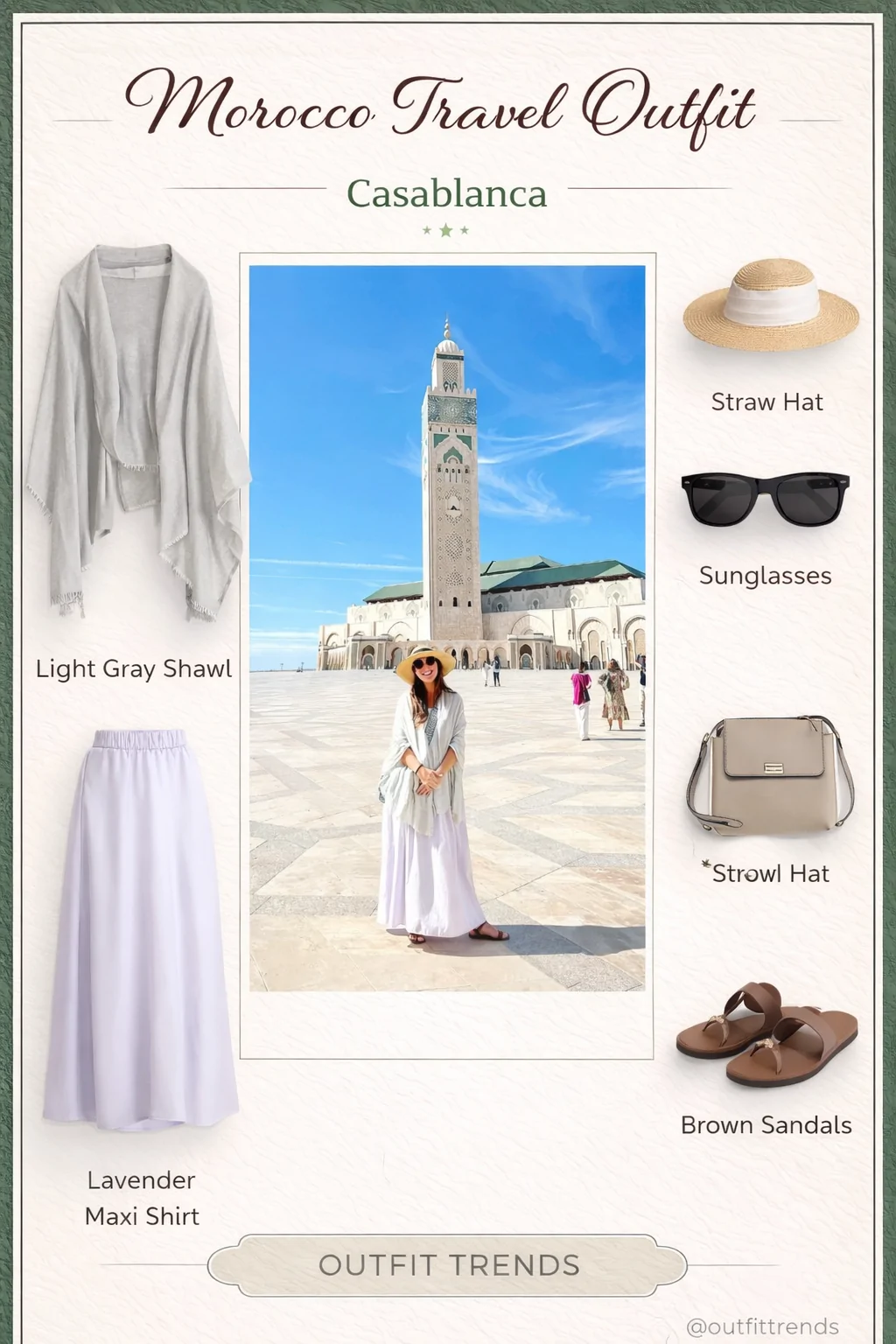 What to wear in Casablanca - white tank and blue linen pants