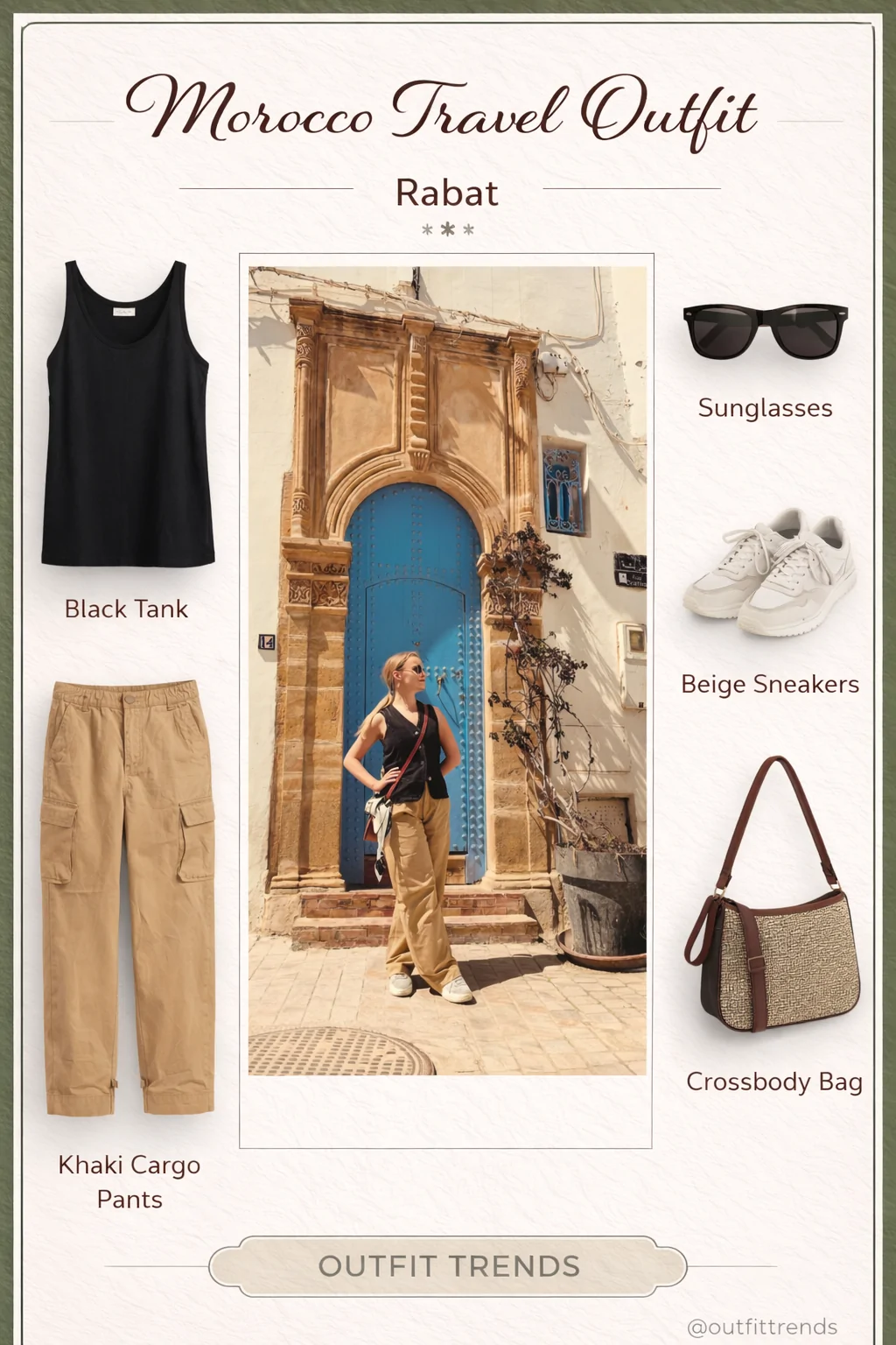 What to wear in Rabat - Kasbah des Oudayas blue door outfit