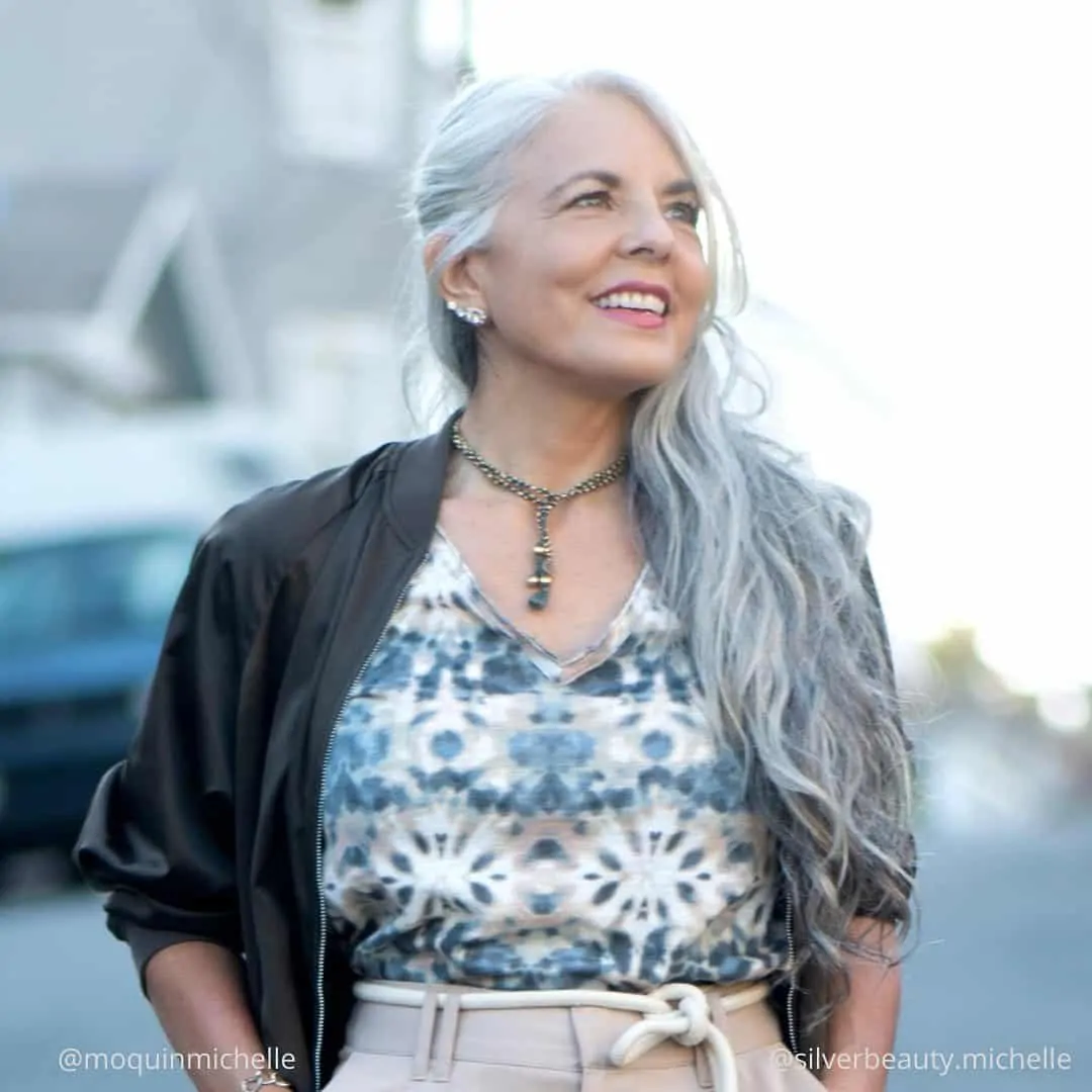 long curly hair for senior women