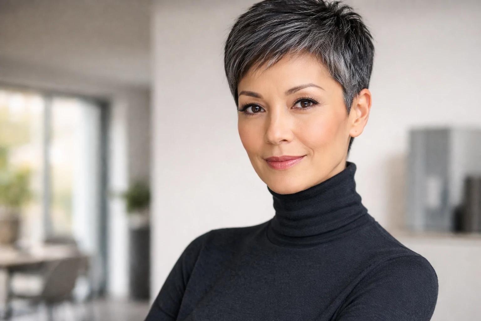 natural curl definition short hairstyle for women over 50
