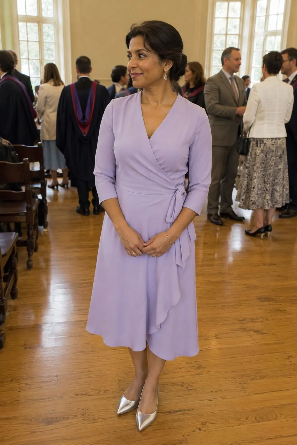 Soft Lilac Wrap Dress - Graduation Guest Outfit Idea
