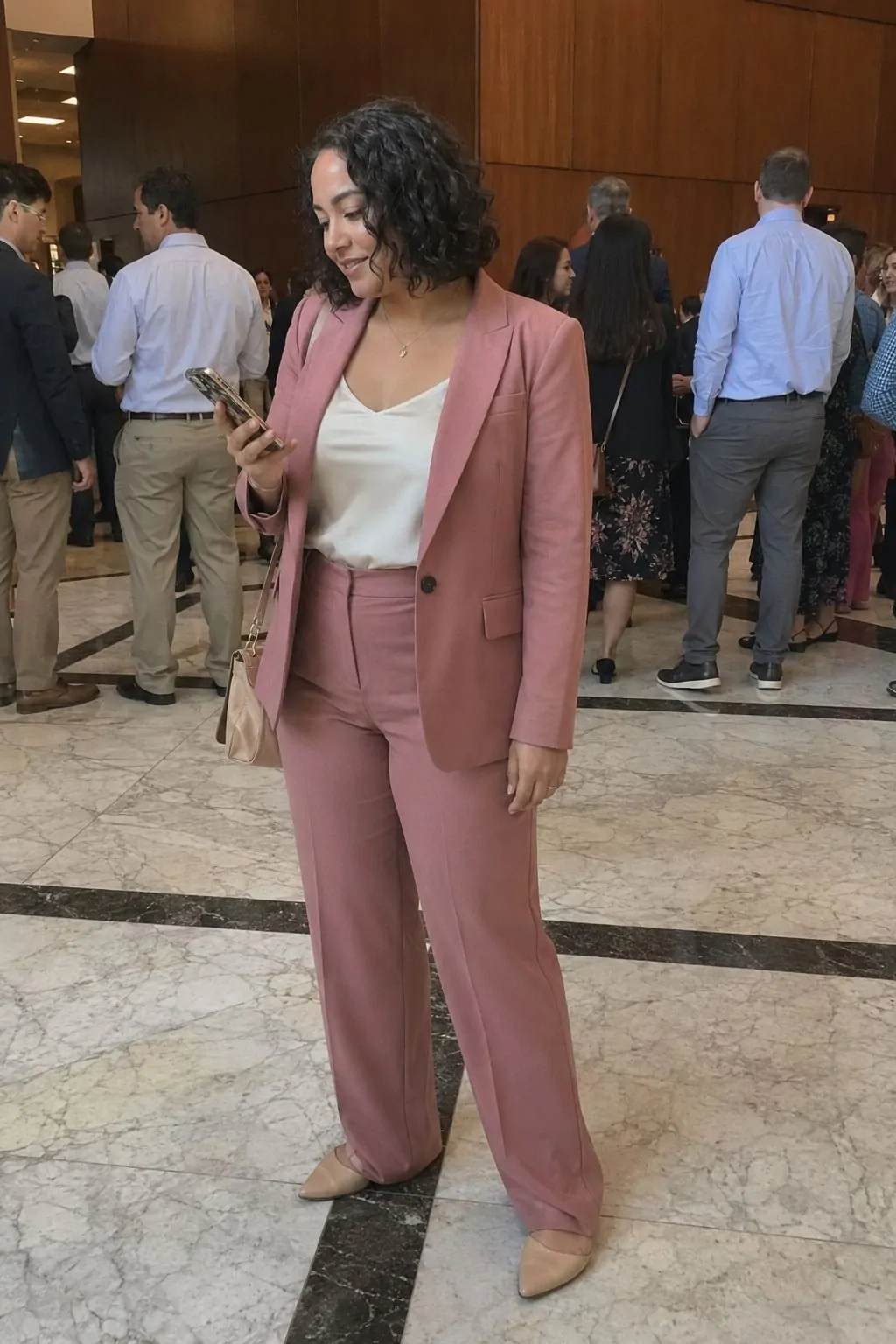Tailored Trouser Suit in Dusty Rose - Graduation Guest Outfit Idea
