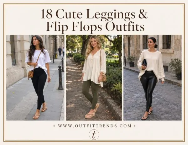 18 Cute Leggings and Flip Flops Outfit Ideas This Year