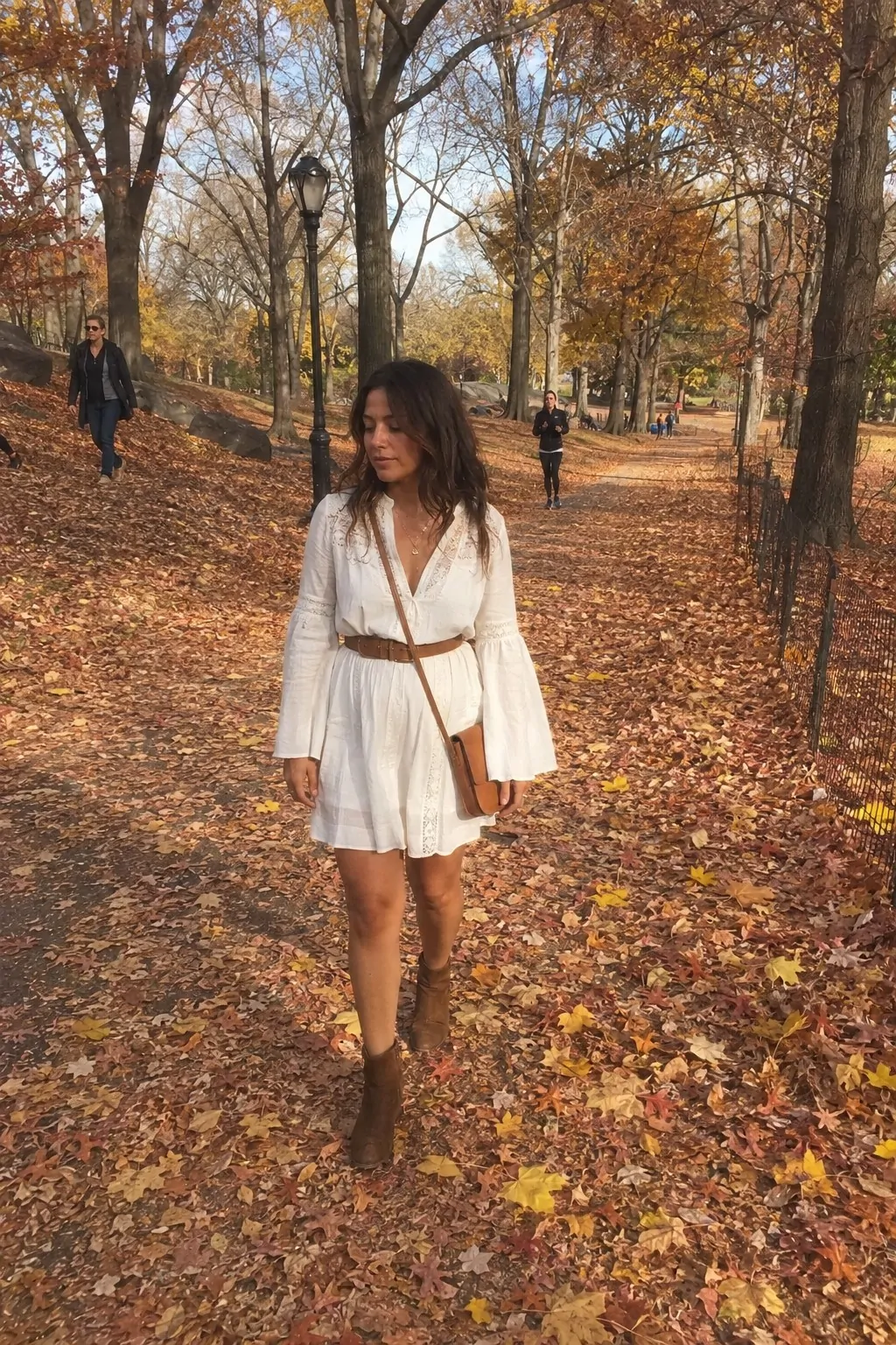 #14 - Long Sleeve Boho for Autumn - White Boho Dress Outfit Ideas