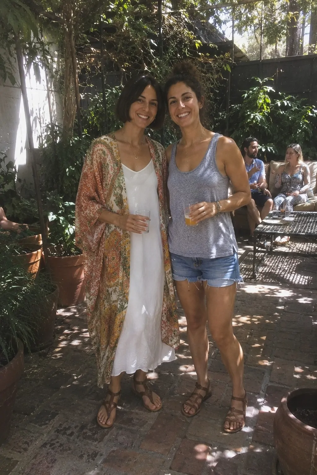 #15 - Kimono Layer Over a Slip Dress - White Boho Dress Outfit Ideas