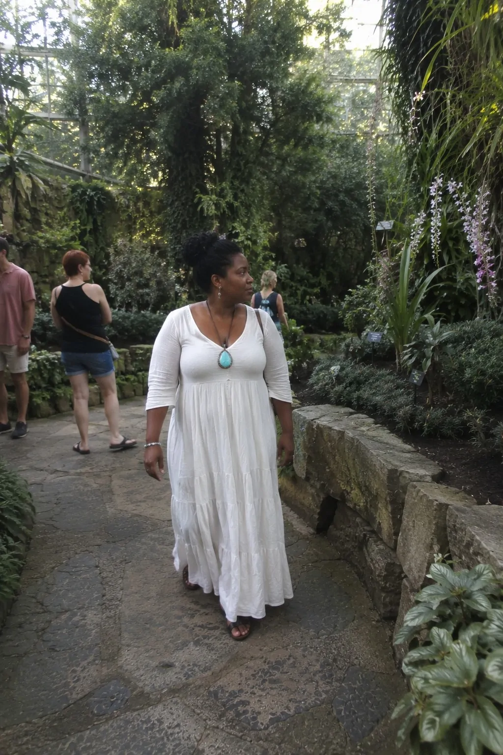 #20 - Maxi Dress with Statement Jewellery - White Boho Dress Outfit Ideas
