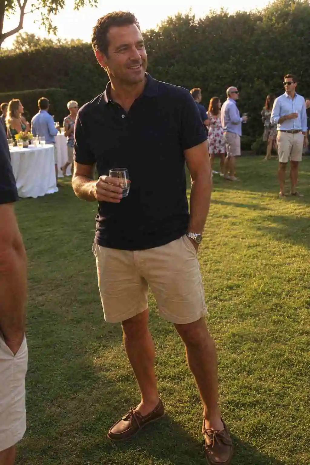 #5 - Polo Shirt and Chino Shorts - Old Money Summer Outfit Ideas