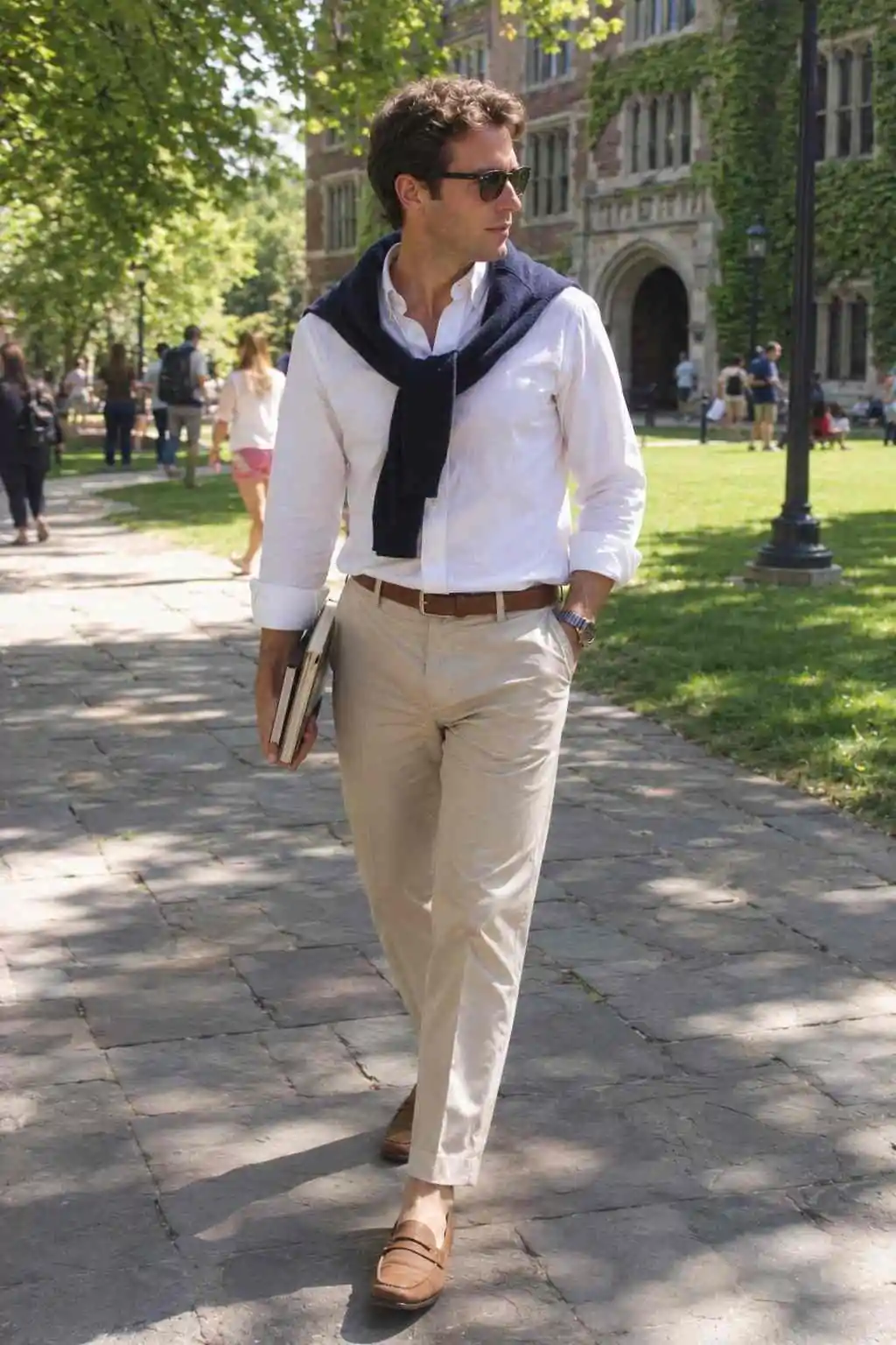 #9 - Preppy Sweater Over the Shoulders - Old Money Summer Outfit Ideas