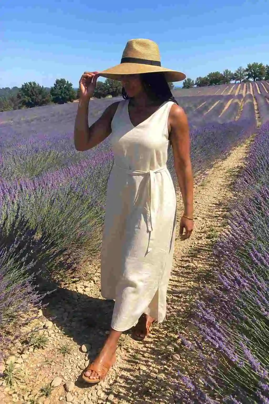 #17 - Elegant Summer Look with a Straw Hat - Old Money Summer Outfit Ideas