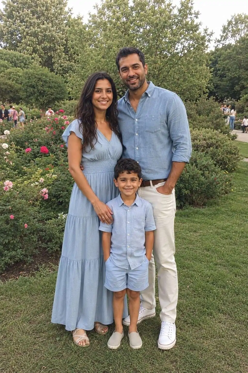 #4 - Dusty Blue Coordinating Family Photos - Summer Family Photo Outfits