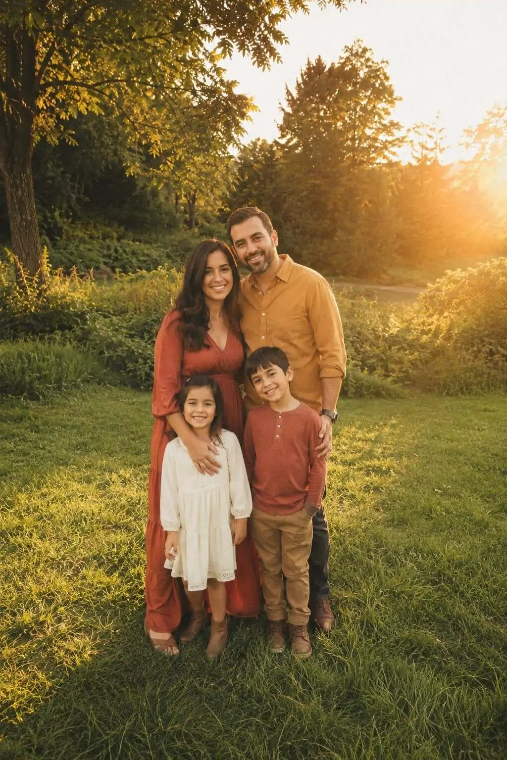 #7 - Rust and Mustard Warm-Toned Family Look - Summer Family Photo Outfits
