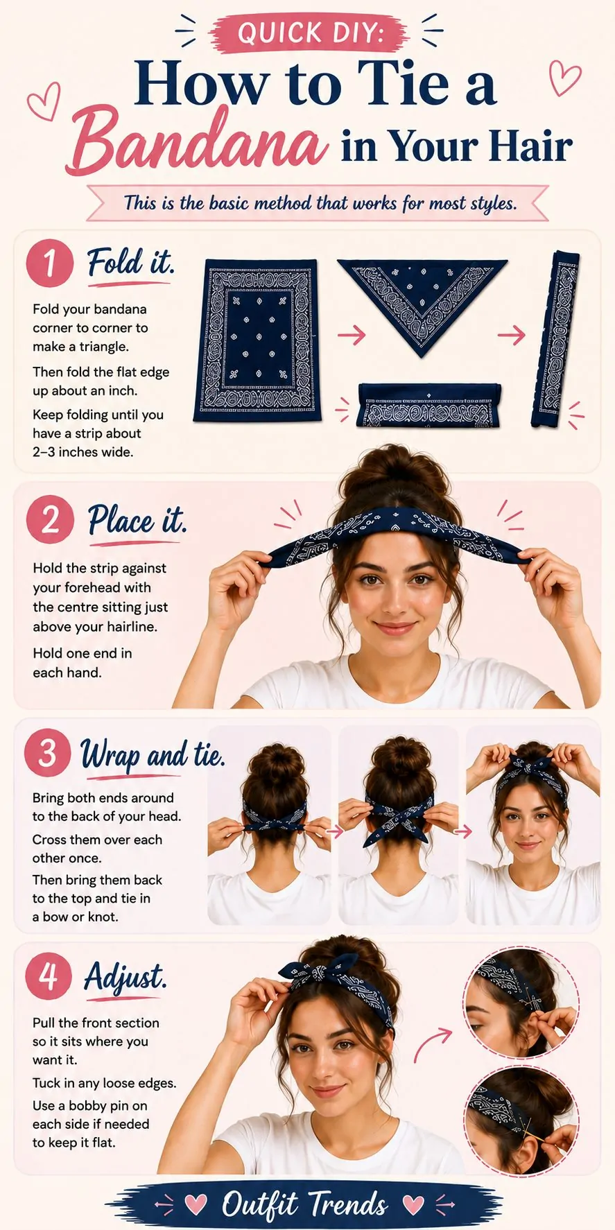 how to tie a bandana in your hair
