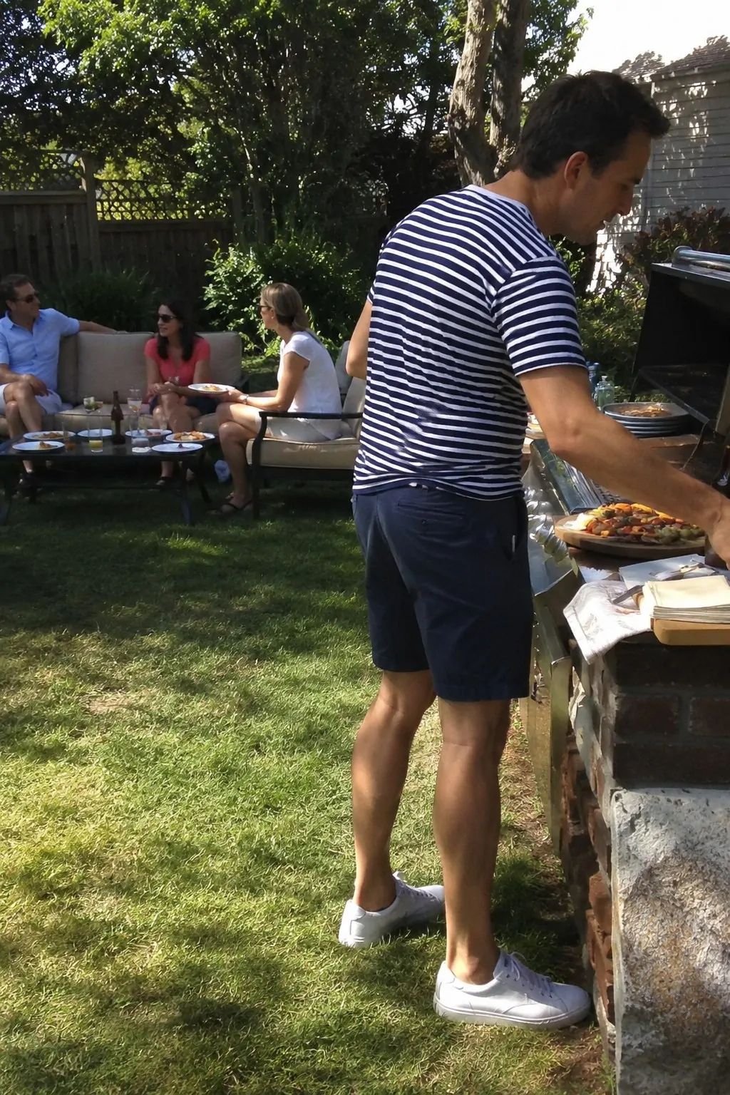 #9 - Navy Shorts and a Striped Shirt - Father's Day Outfit Ideas