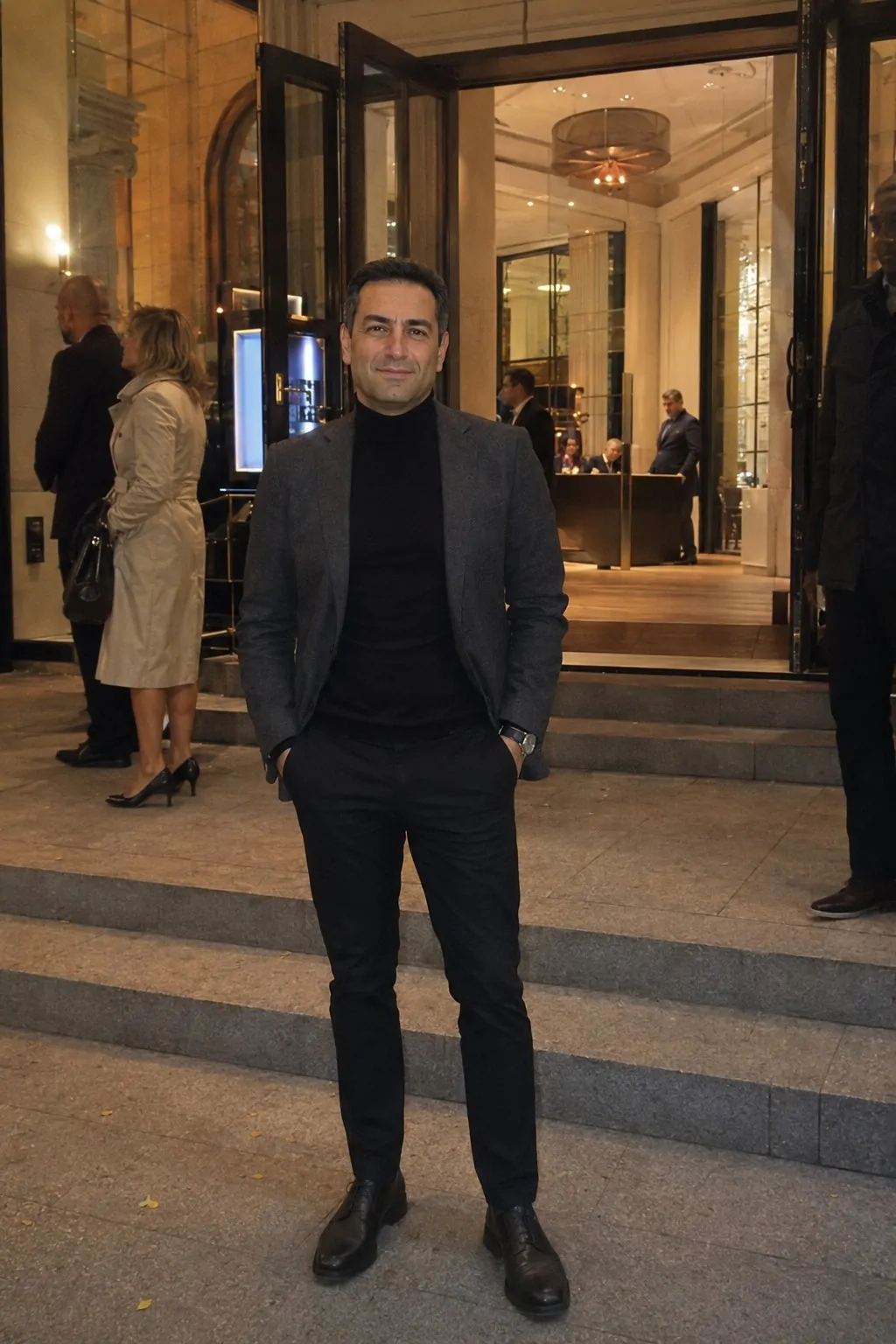 #18 - Evening Look Turtleneck and Blazer - Father's Day Outfit Ideas