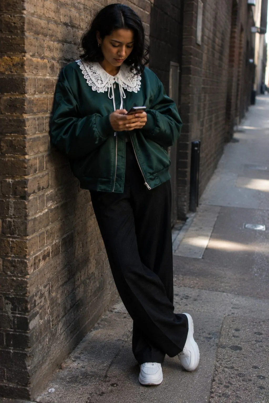 #14 - Lacy Collar on a Bomber Jacket - Glamoratti Aesthetic Trends