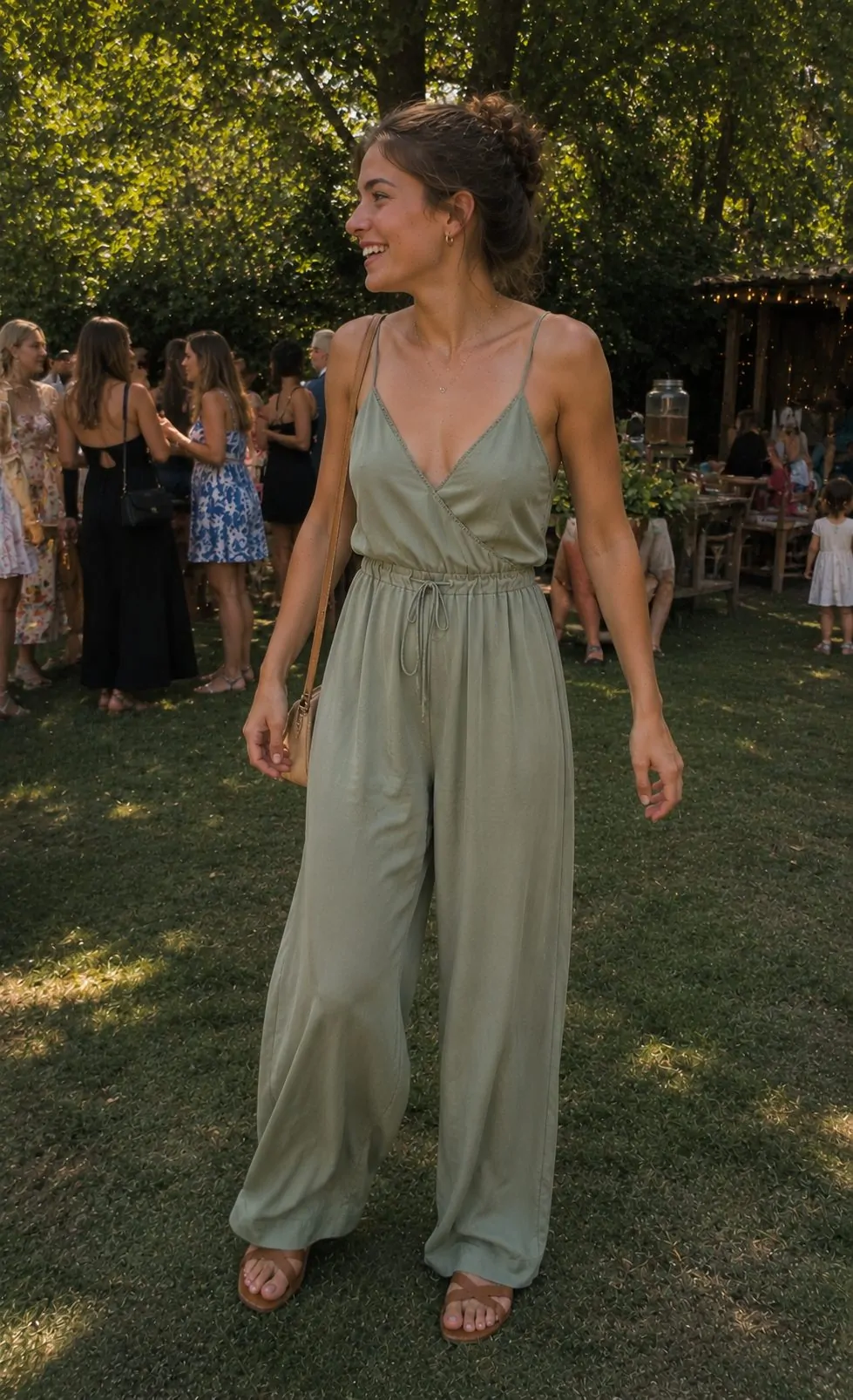 green jumpsuit outfit