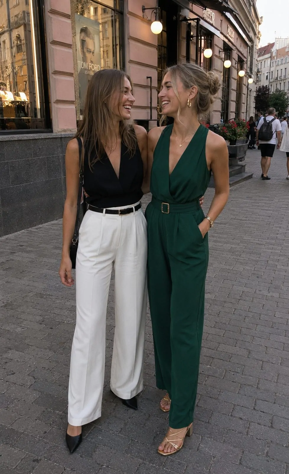 green jumpsuit outfit