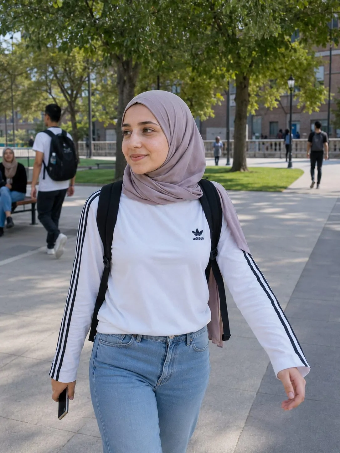 sporty hijab style for university
