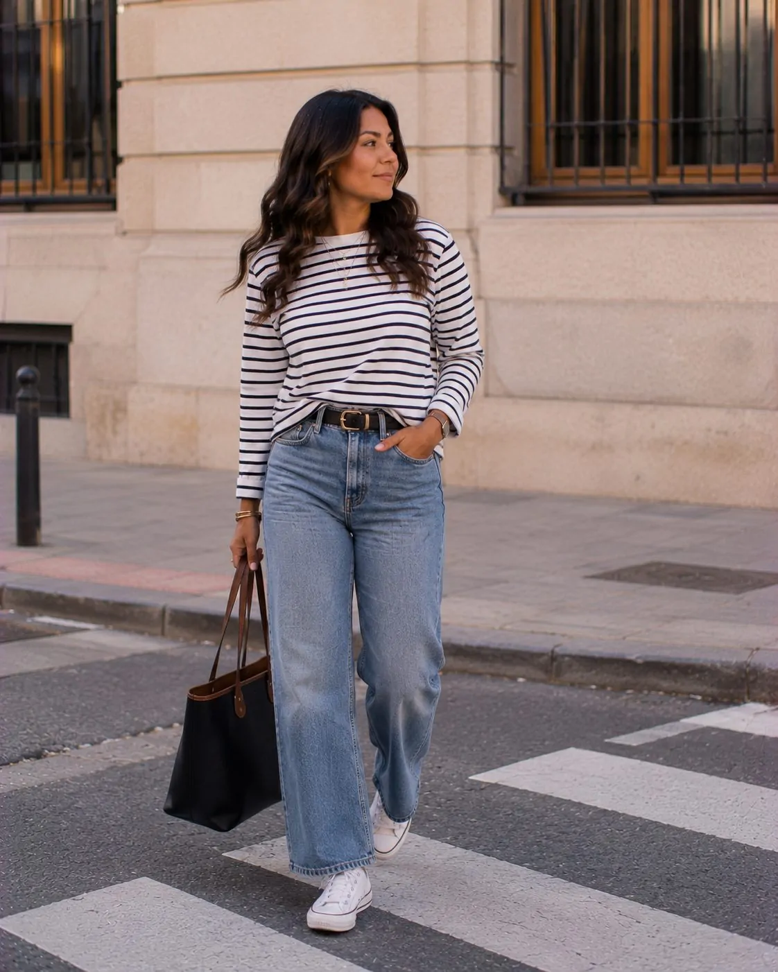January outfit high waisted pants