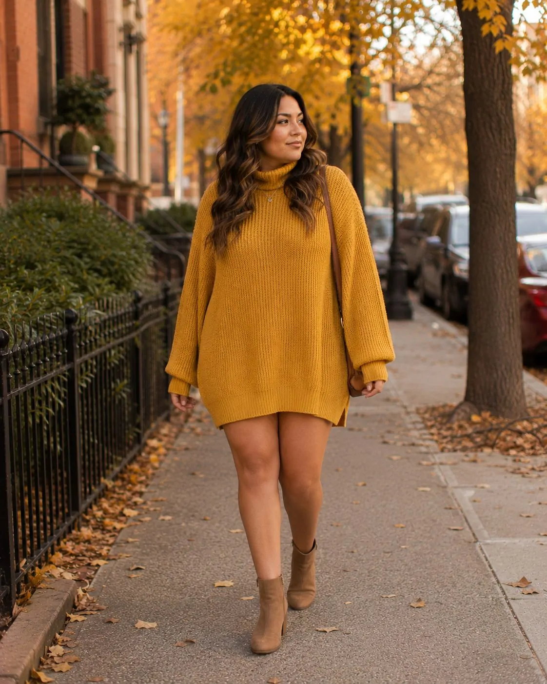 mustard yellow cropped sweater plaid