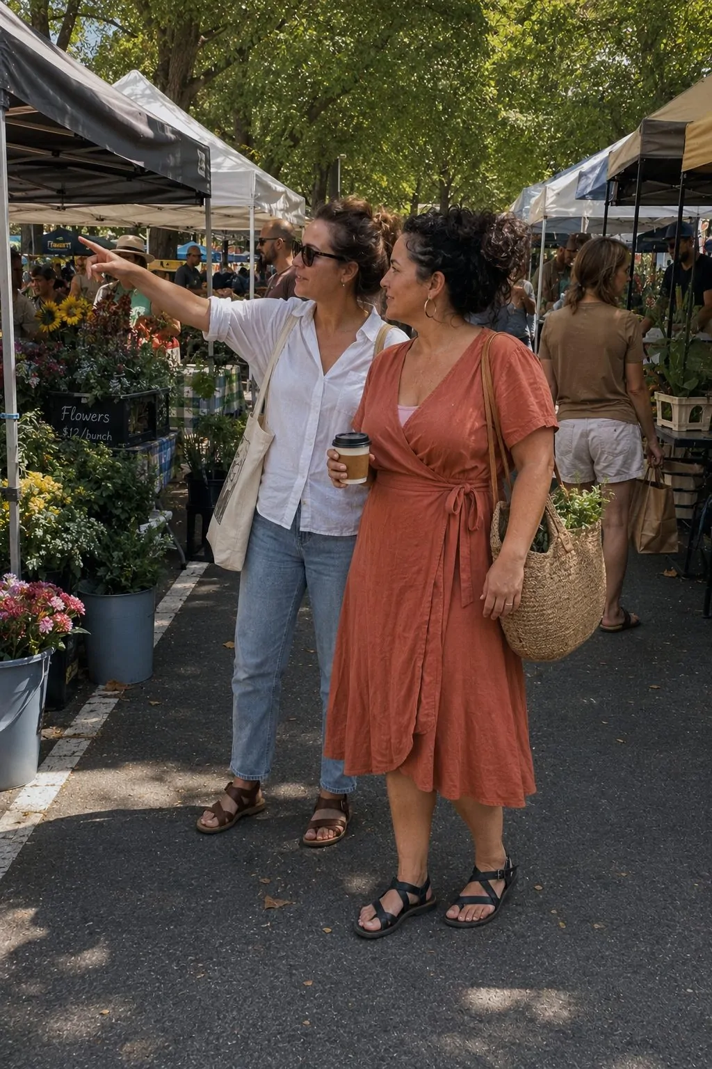 #13 - Earth-Toned Wrap Dress and Chacos - Salty Granola Outfit Ideas