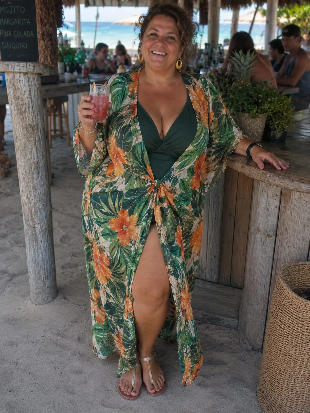 Tropical Print Kaftan