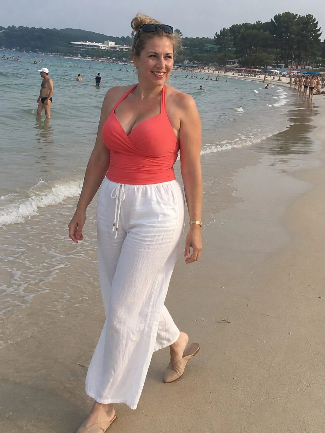 Linen Trousers and a Crop Top Swimsuit